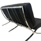 Black Leather Sofa Chrome Frame (Pre-Loved)