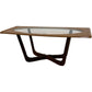 Vintage Coffee Table Glass Top Wooden Base (Pre-Loved)