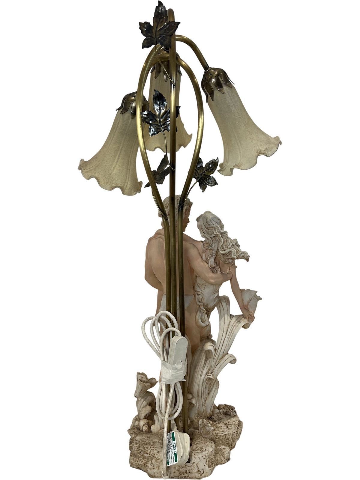 Academy Porcelain Table Lamp Figurine Floral Design Art Deco Style (Pre-Loved)