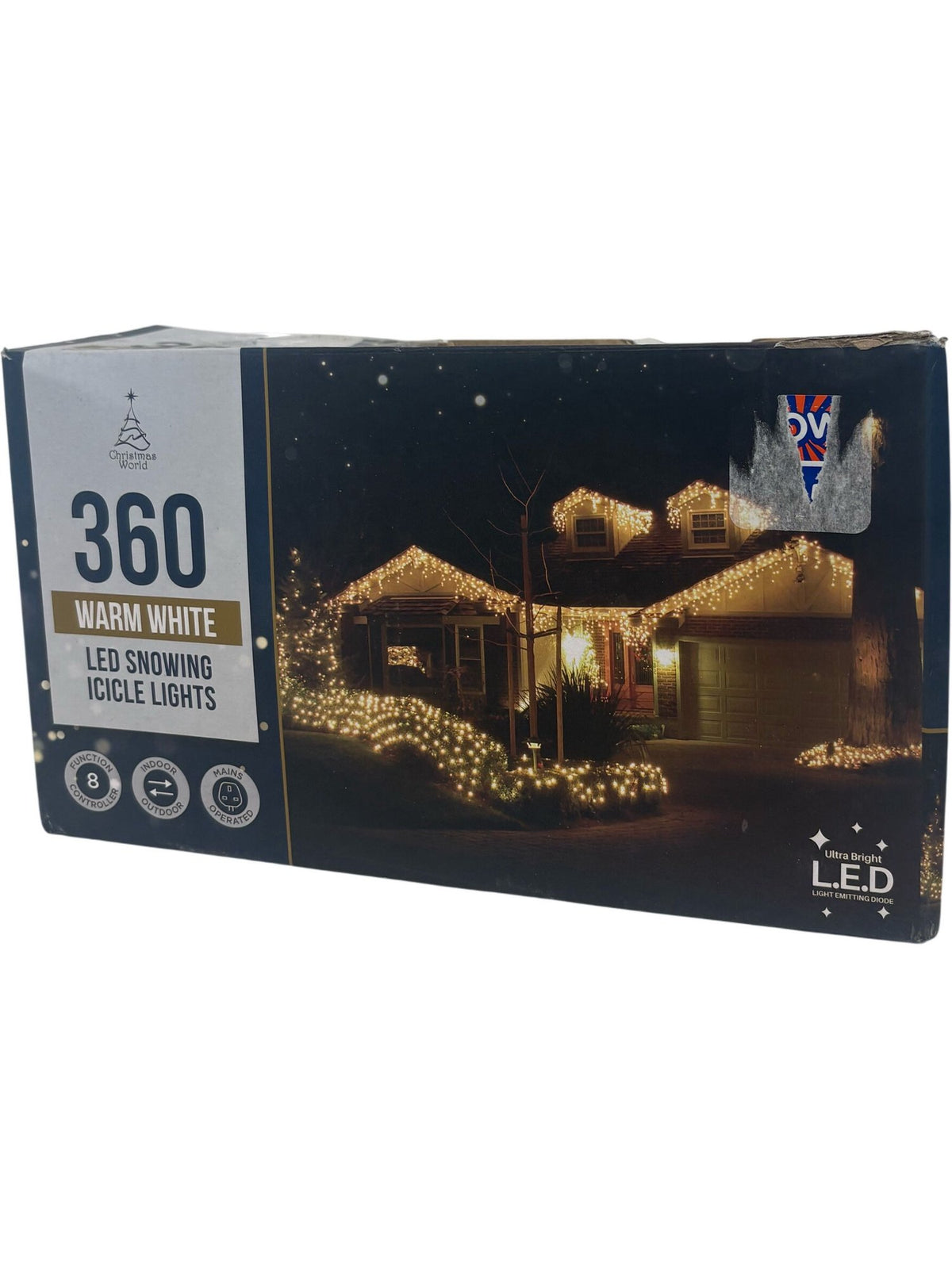 Christmas World LED Snowing Icicle Lights 360 Warm White