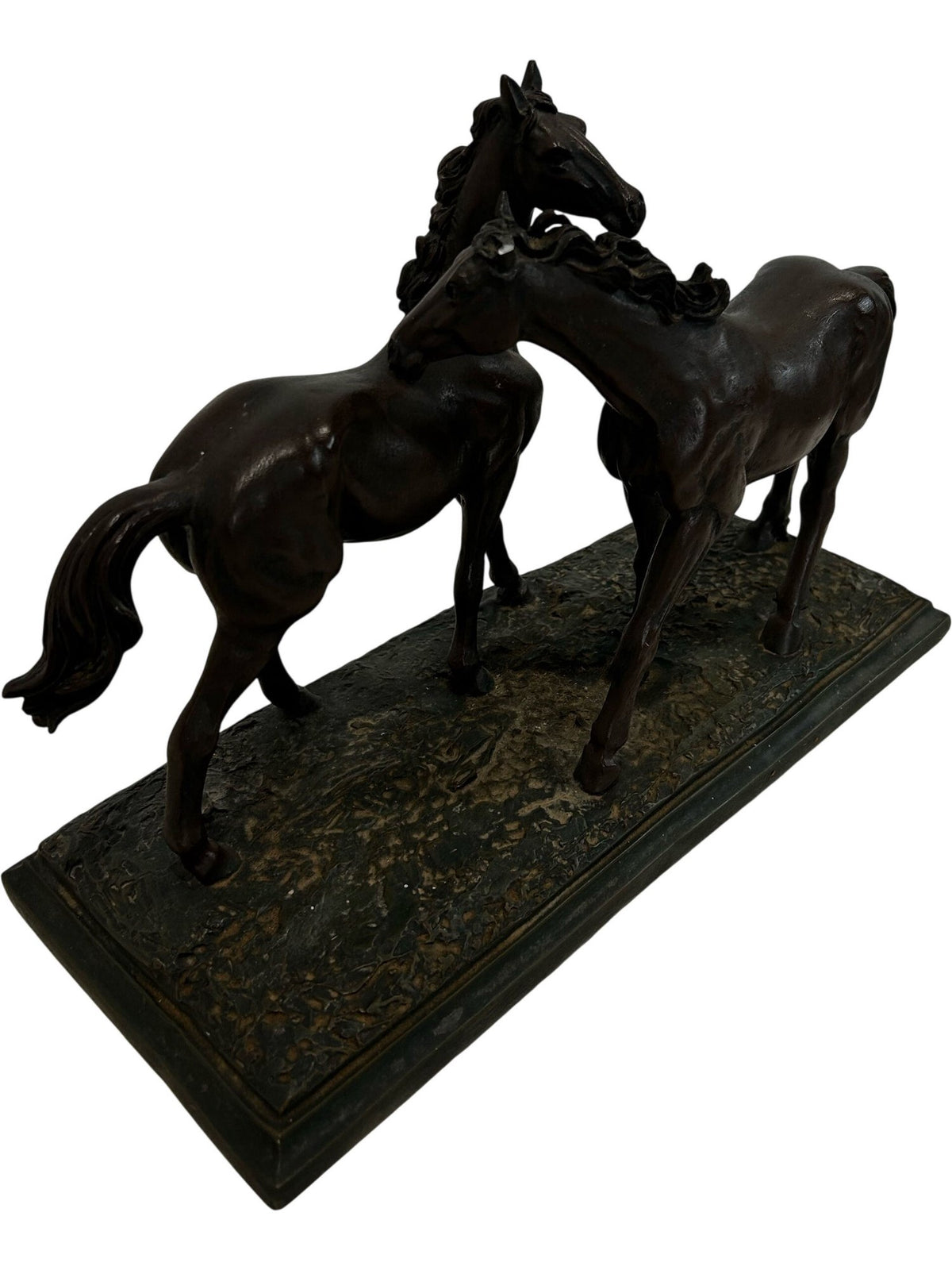 Bronze Effect Three Horse Equestrian Sculpture on Base (Pre-Loved)
