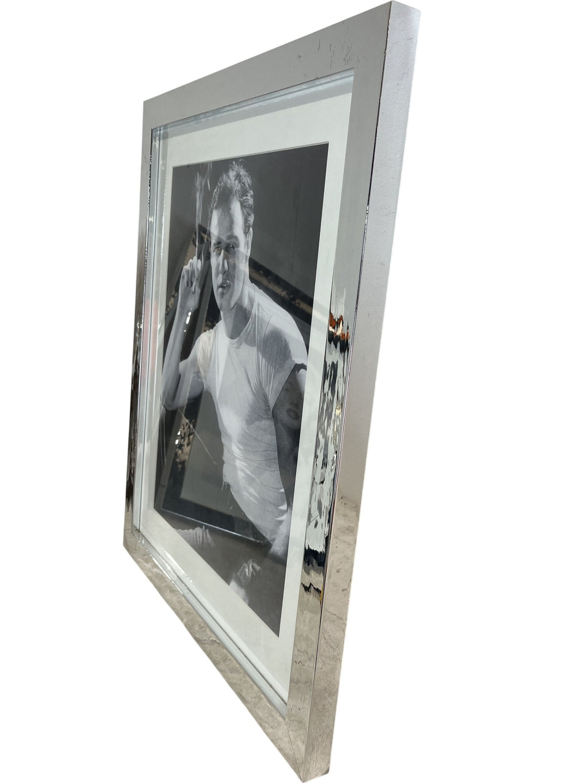 Classic Black & White Marlon Brando Silver Framed Photograph (Pre-Loved)
