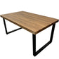 Rectangular Coffee Table Brown Wooden Top Black Metal Frame (Pre-Loved)