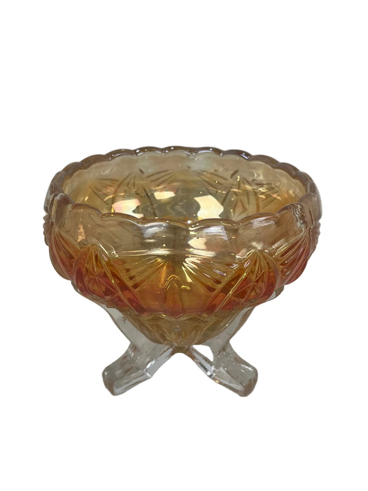Vintage Marigold Carnival Glass Vase (Pre-Loved)