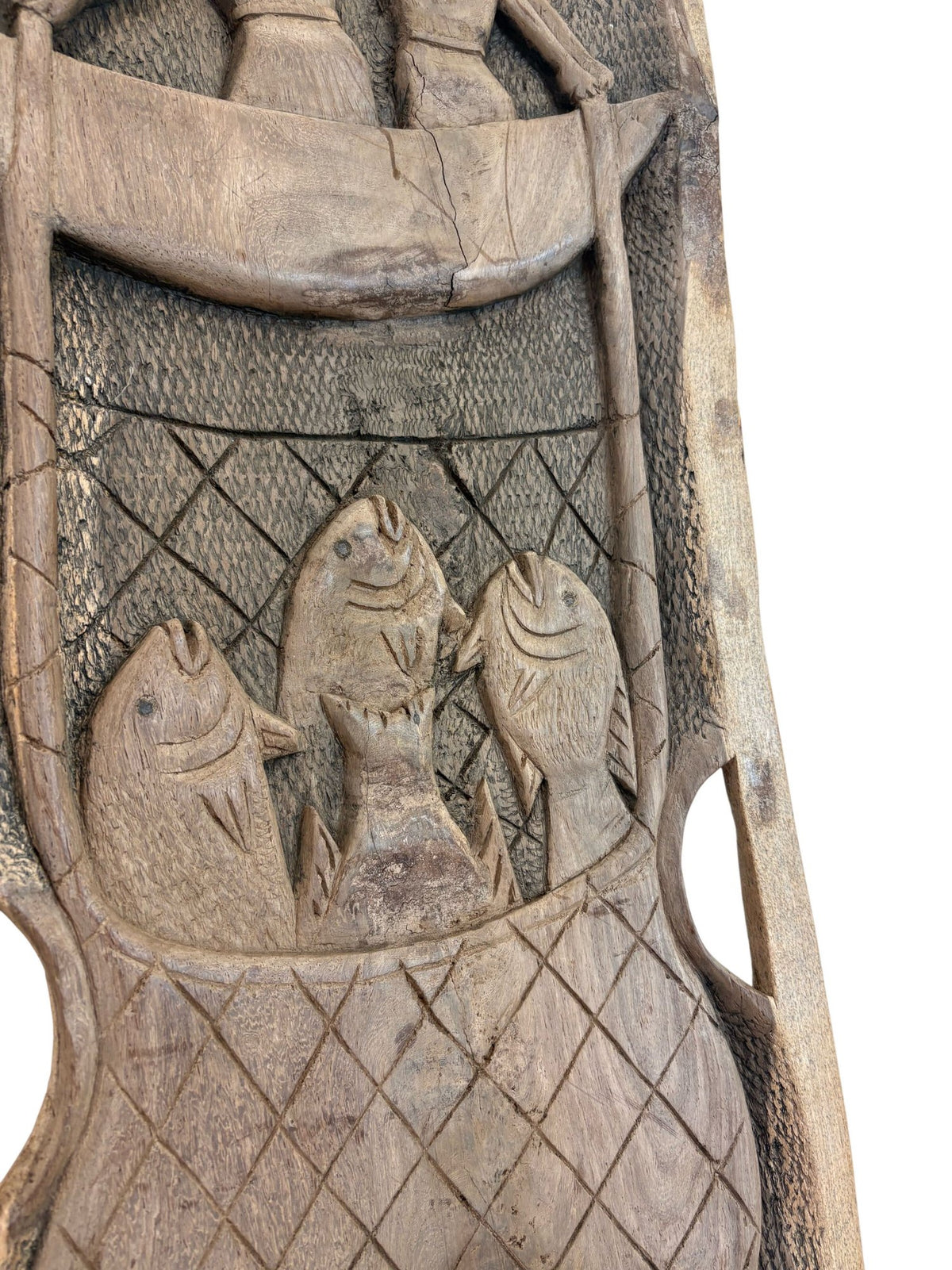 Unique Carved Wooden Chair with Artistic Backrest (Pre-Loved)