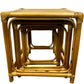 Rattan Nest of 3 Square Side Tables Natural Boho Wicker Style (Pre-Loved)