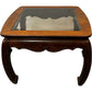Antique Wooden Coffee Table with Glass Top (Pre-Loved)