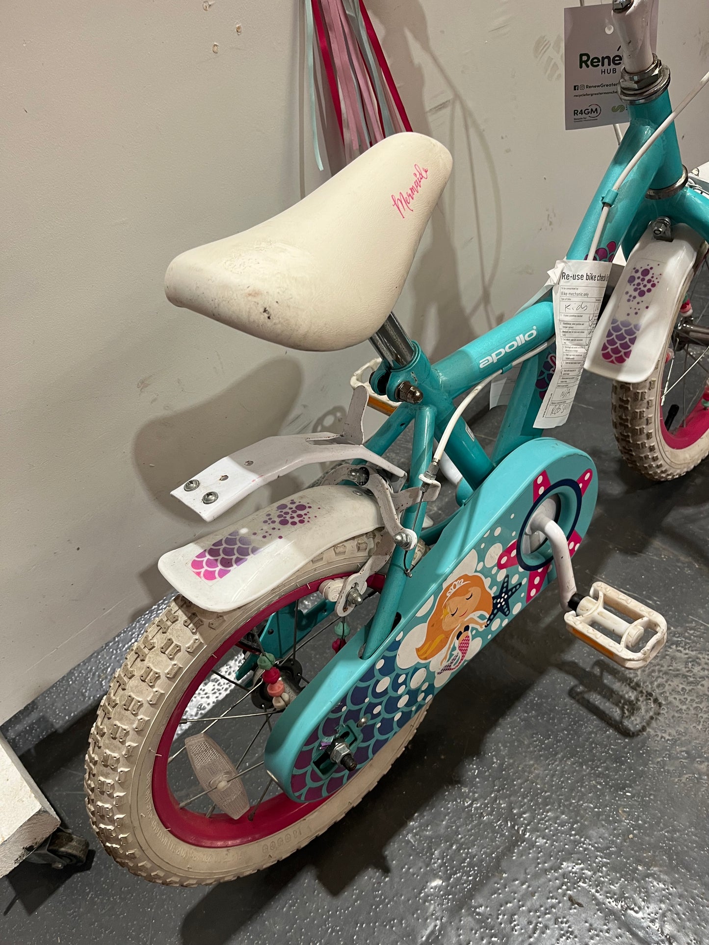 Apollo Mermaid Turquoise 14” Children’s Bike (Pre-Loved)