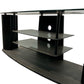 Black Glass 3-Tier TV Stand with Cable Management (Pre-Loved)