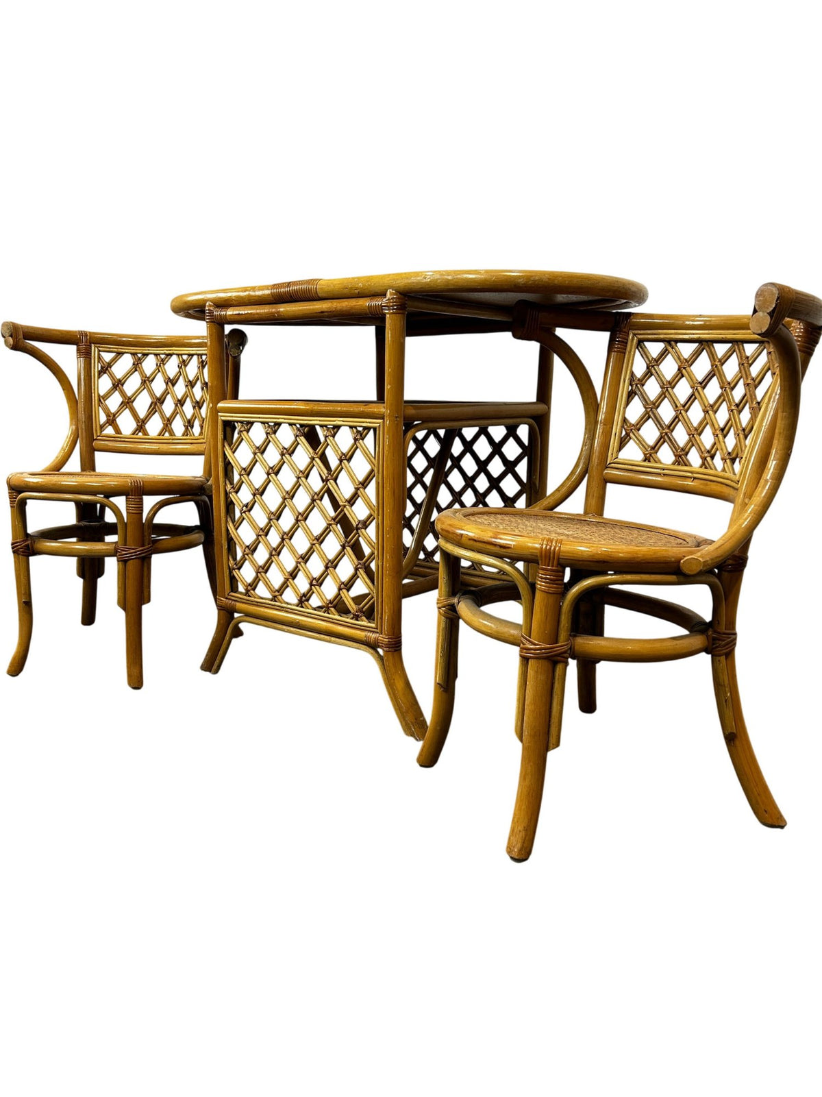 Rattan Bistro Table & Two Chairs Set (Pre-Loved)