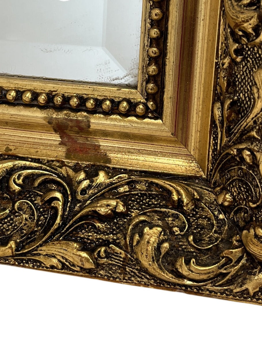 Vintage Ornate Wall Mirror Gold Framed Rectangular (Pre-Loved)