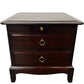 Traditional Dark Wood 3 Drawer Bedside Table Brass Handles (Pre-Loved)