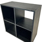 Black 4 Cube Storage Unit Shelving Bookcase Display Organiser 61cm (Pre-Loved)