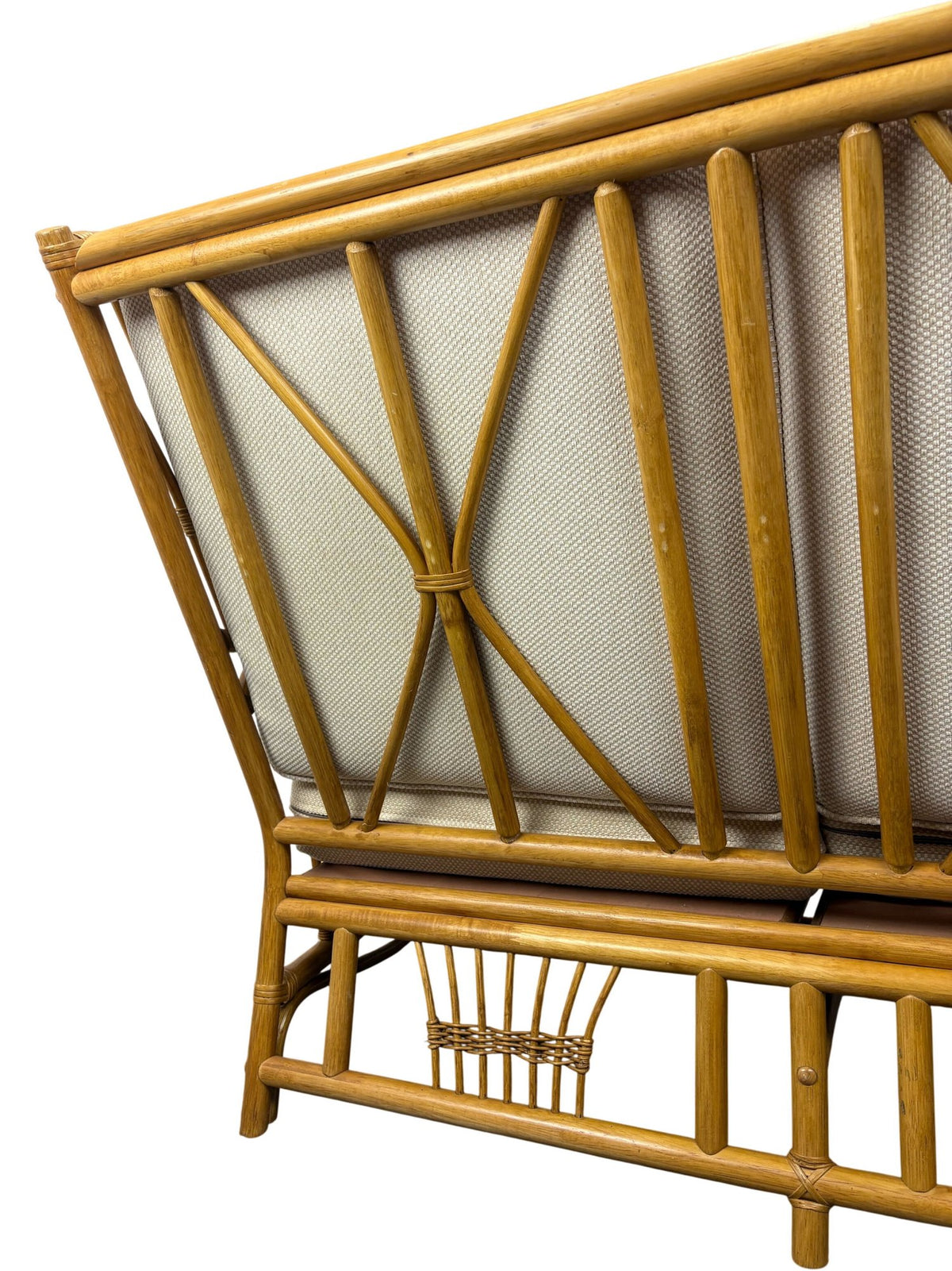Vintage Bamboo Rattan Conservatory Sofa Two Seater Cane Frame (Pre-Loved)