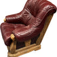 Vintage Oxblood Leather Wooden Base Armchair (Pre-Loved)