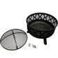 Round Steel Fire Pit with Spark Screen Outdoor Garden Brazier (Pre-Loved)