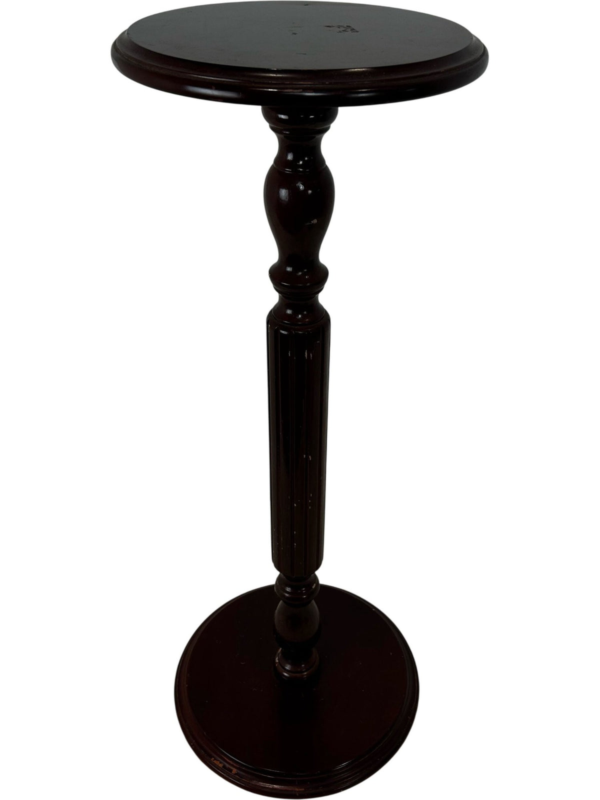 Vintage Style Wooden Pedestal Plant Stand Round Tall Display Table (Pre-Loved)