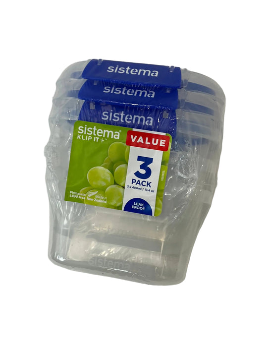 Sistema Klip It 400ml 3 Pack Tupperware (Pre-Loved)