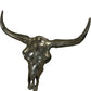 Metal Bull Skull Longhorn Wall Sculpture Western Style 70cm (Pre-Loved)