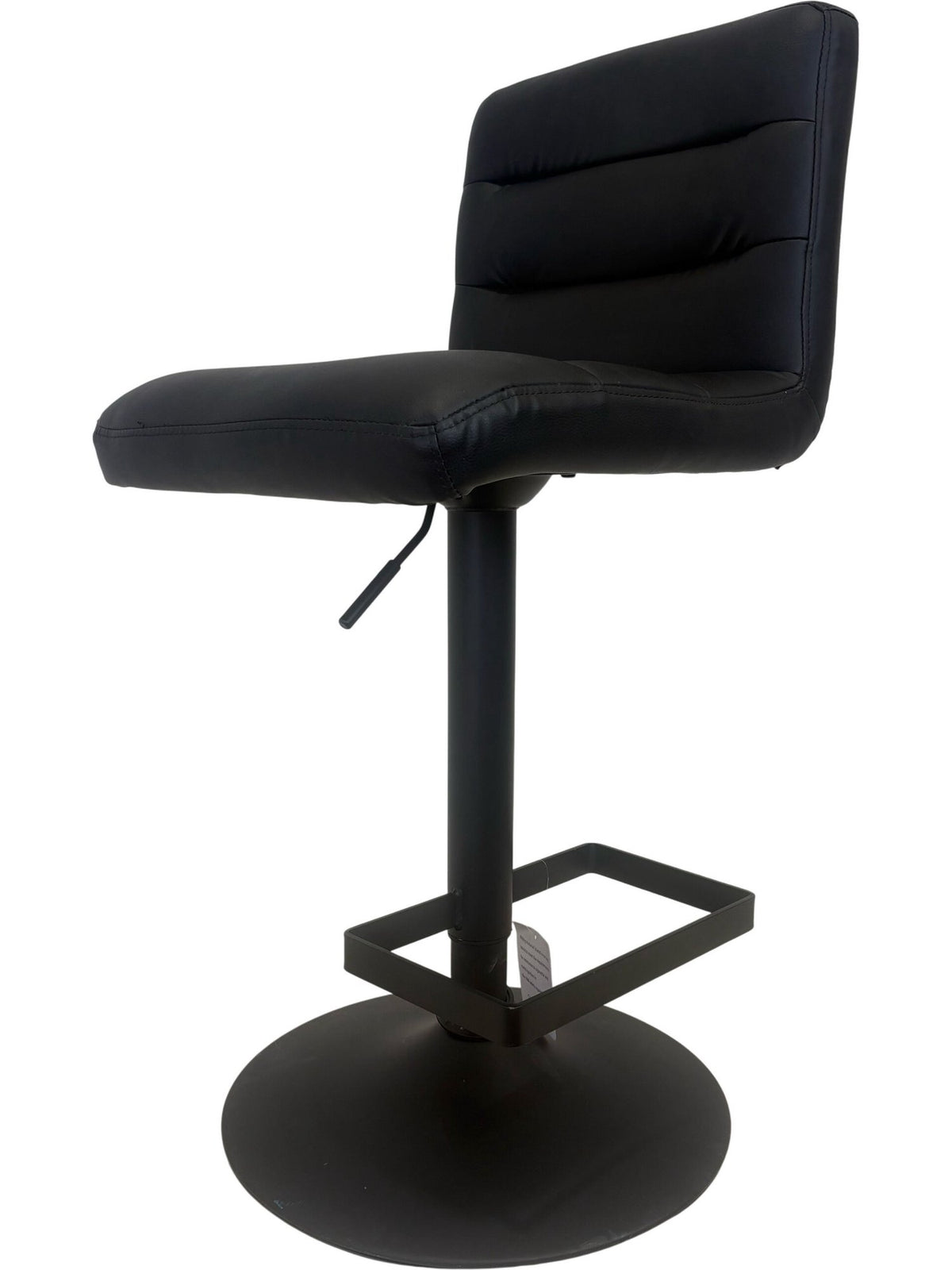 Adjustable Bar Stool Black Faux Leather (Pre-Loved)