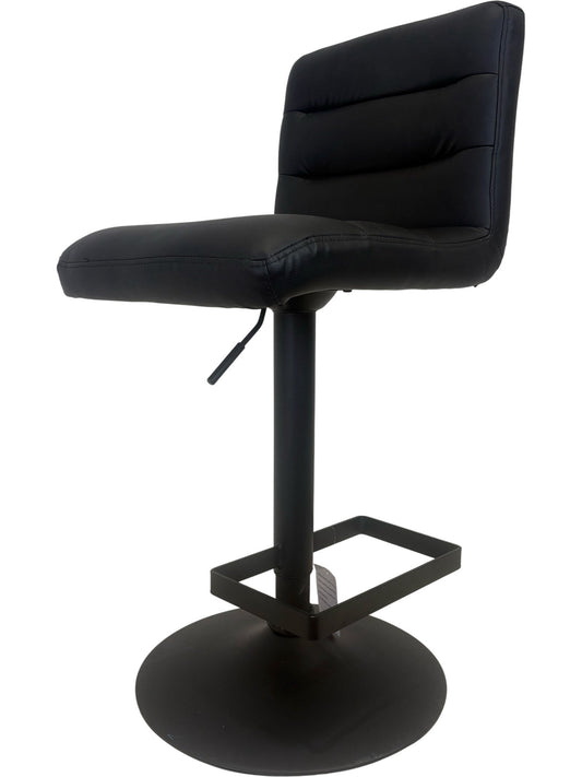 Adjustable Bar Stool Black Faux Leather (Pre-Loved)