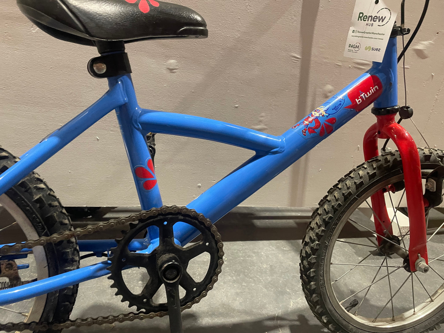 Serviced Blue B-Twin Children’s Bike, 16” (Pre-Loved)