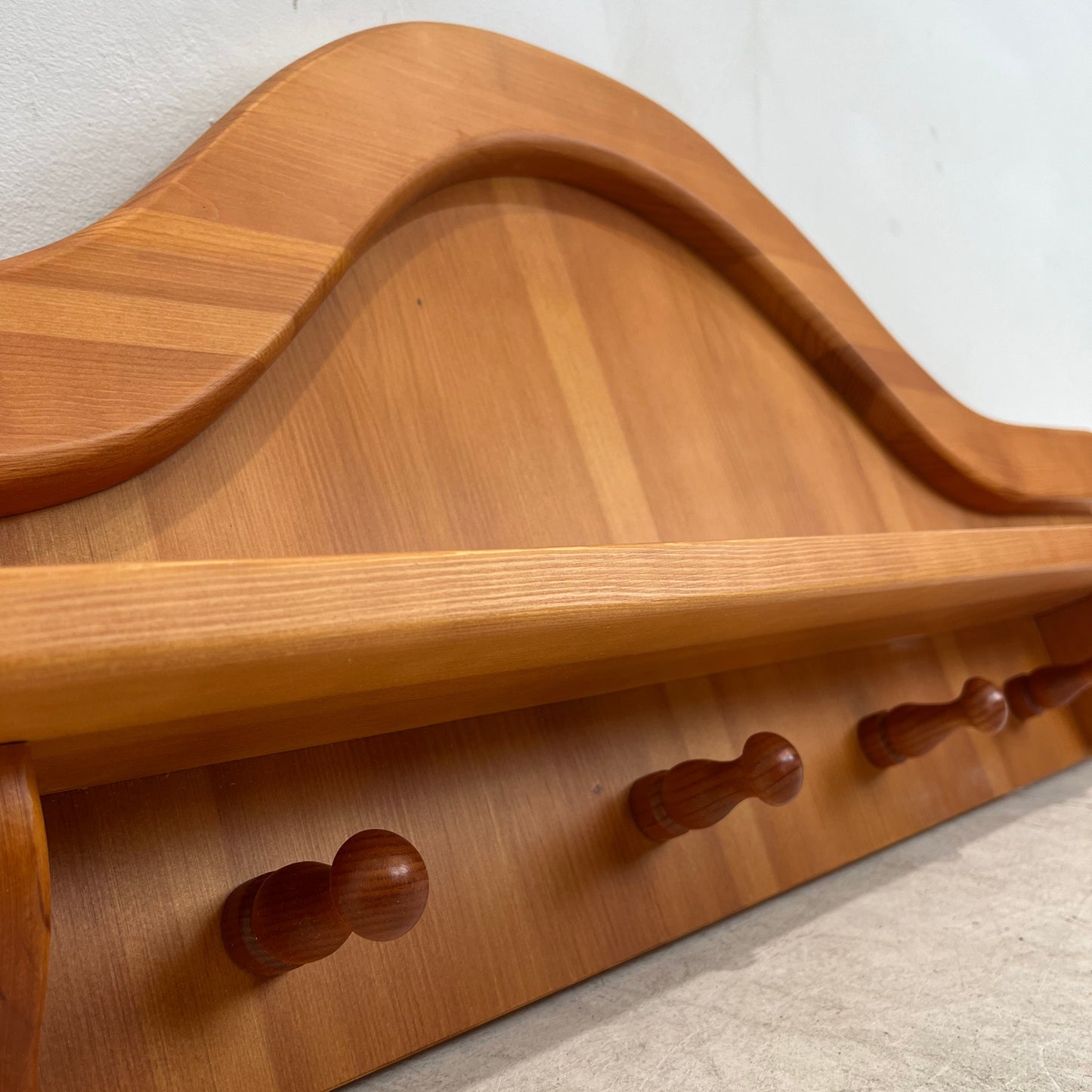Solid Wood Wall Mounted Coat Rack Shelf (Pre-Loved)