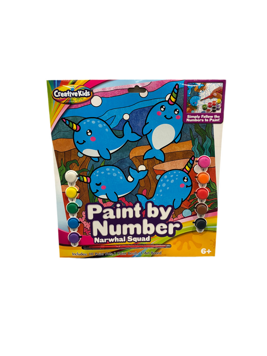 Creative Kids Paint By Number Narwhal Kit (New)