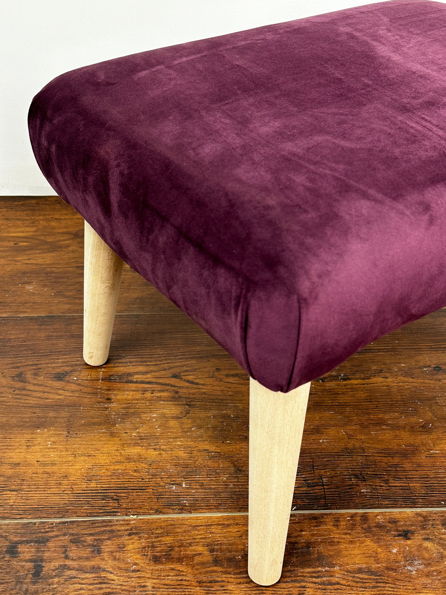 Mid Century style footstool upholstery workshop