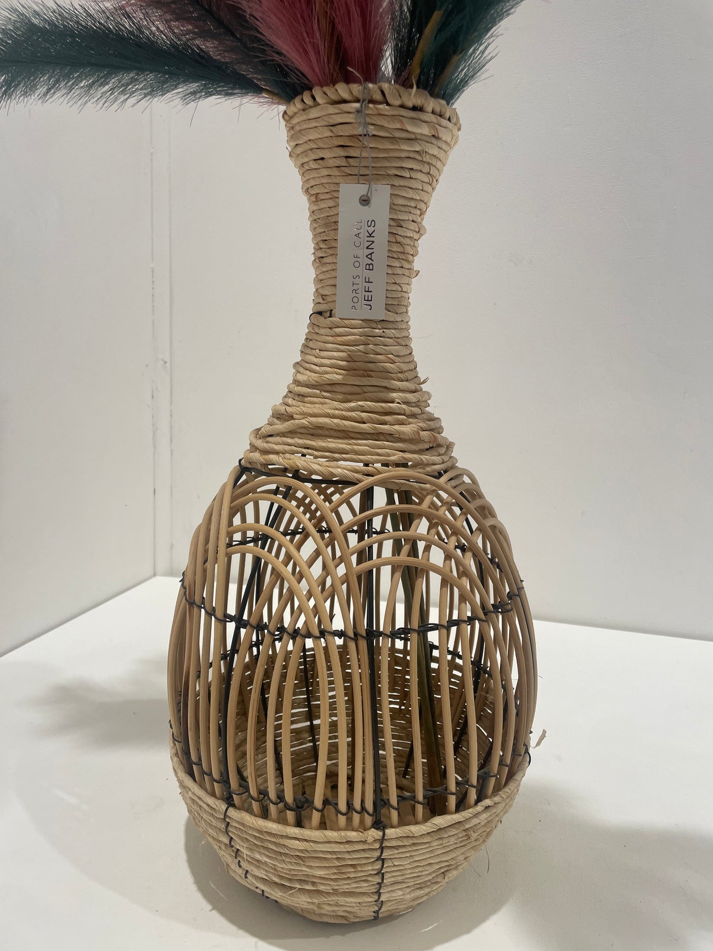 Jeff Banks Large Rattan Vase (New)