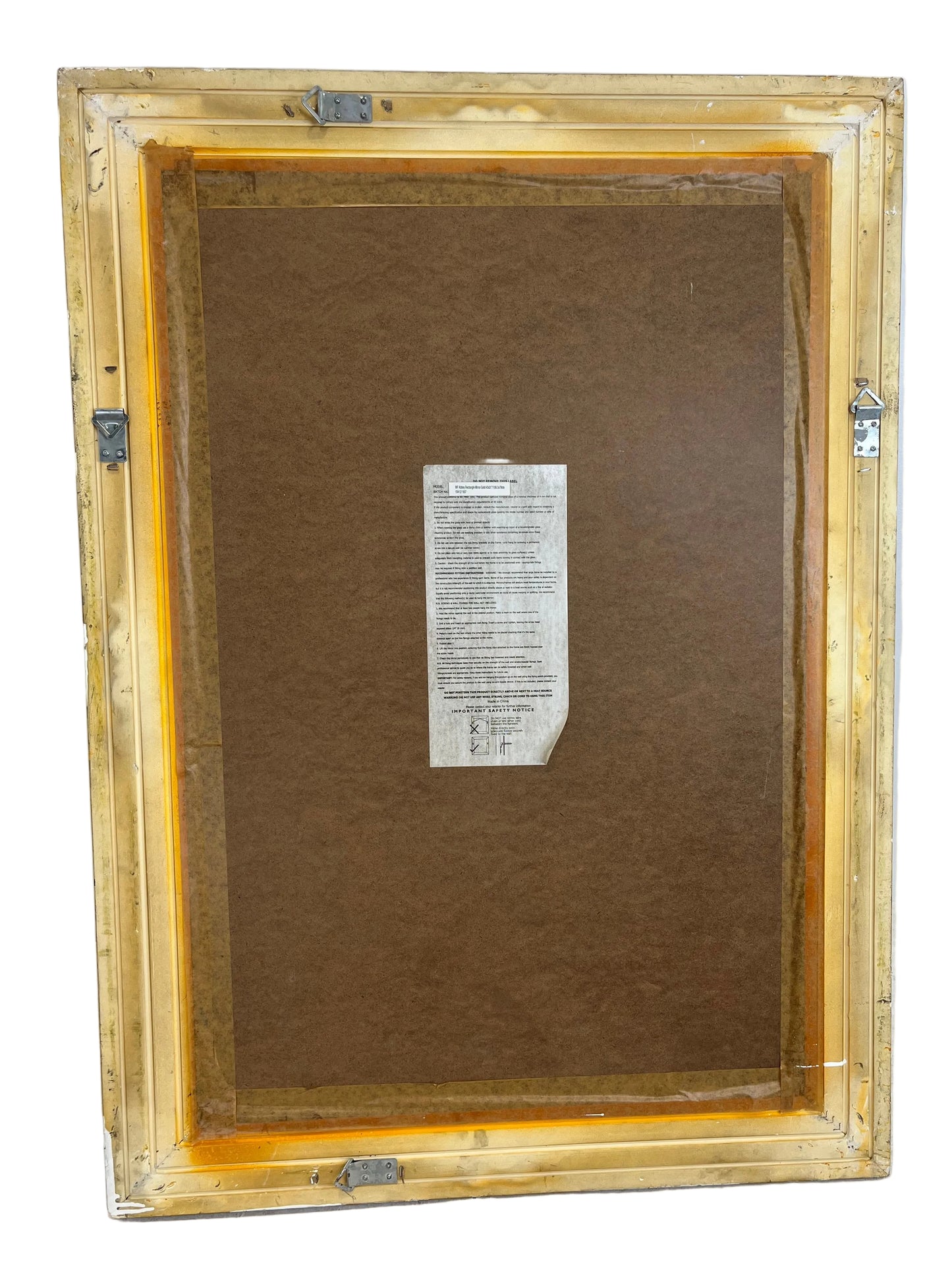 Vintage Style Gold-Tone Engraved Frame Rectangle Wall Mirror (Pre-Loved)