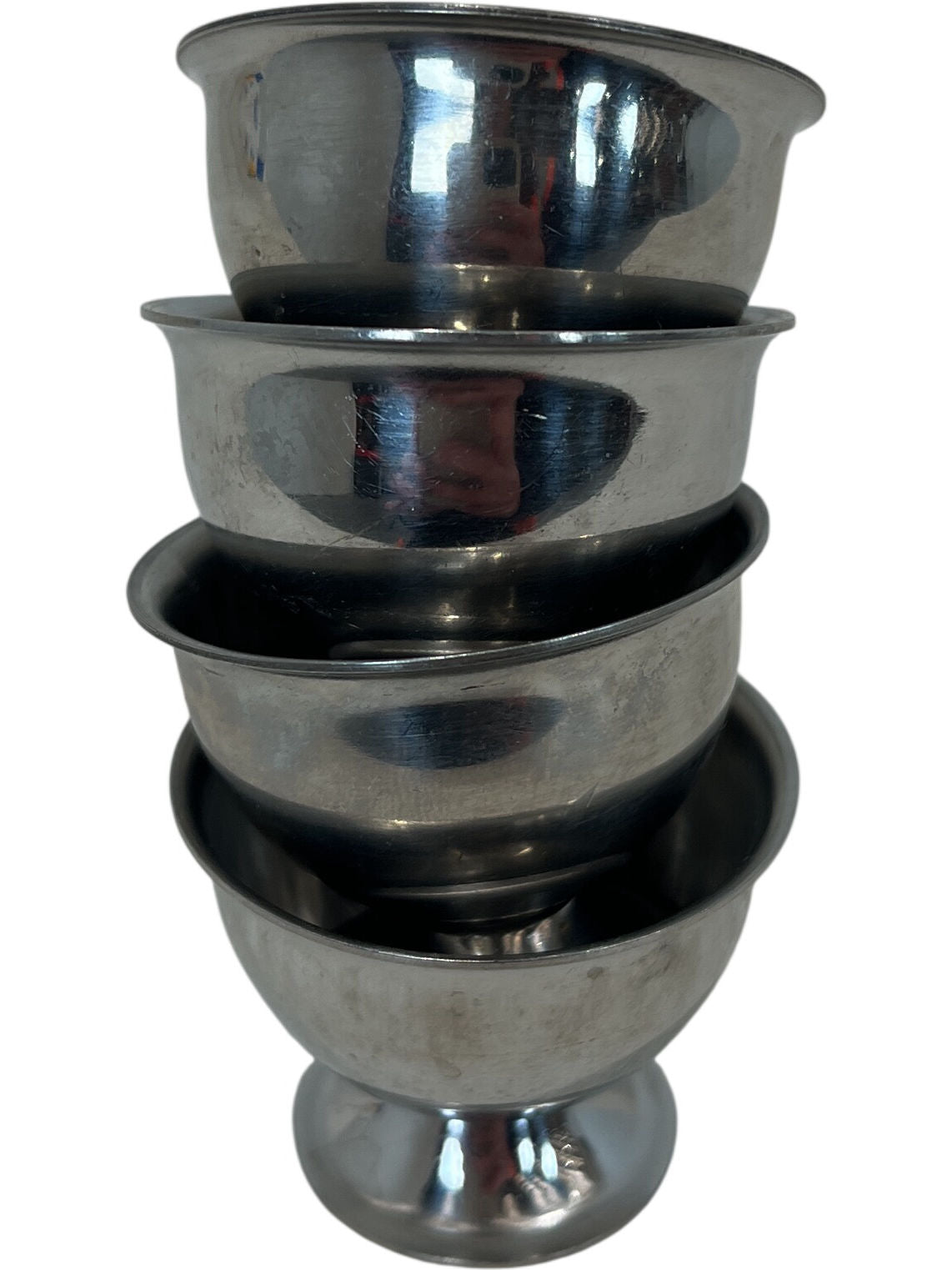 Vintage Retro Stainless Steel Egg Cups Set of 4 (Pre-Loved)