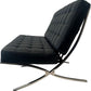 Black Leather Sofa Chrome Frame (Pre-Loved)