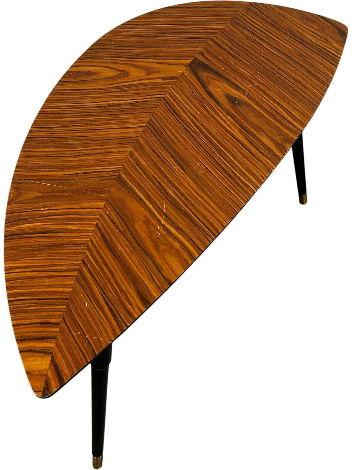 Retro Style Triangular Coffee Table Black Tapered Legs (Pre-Loved)