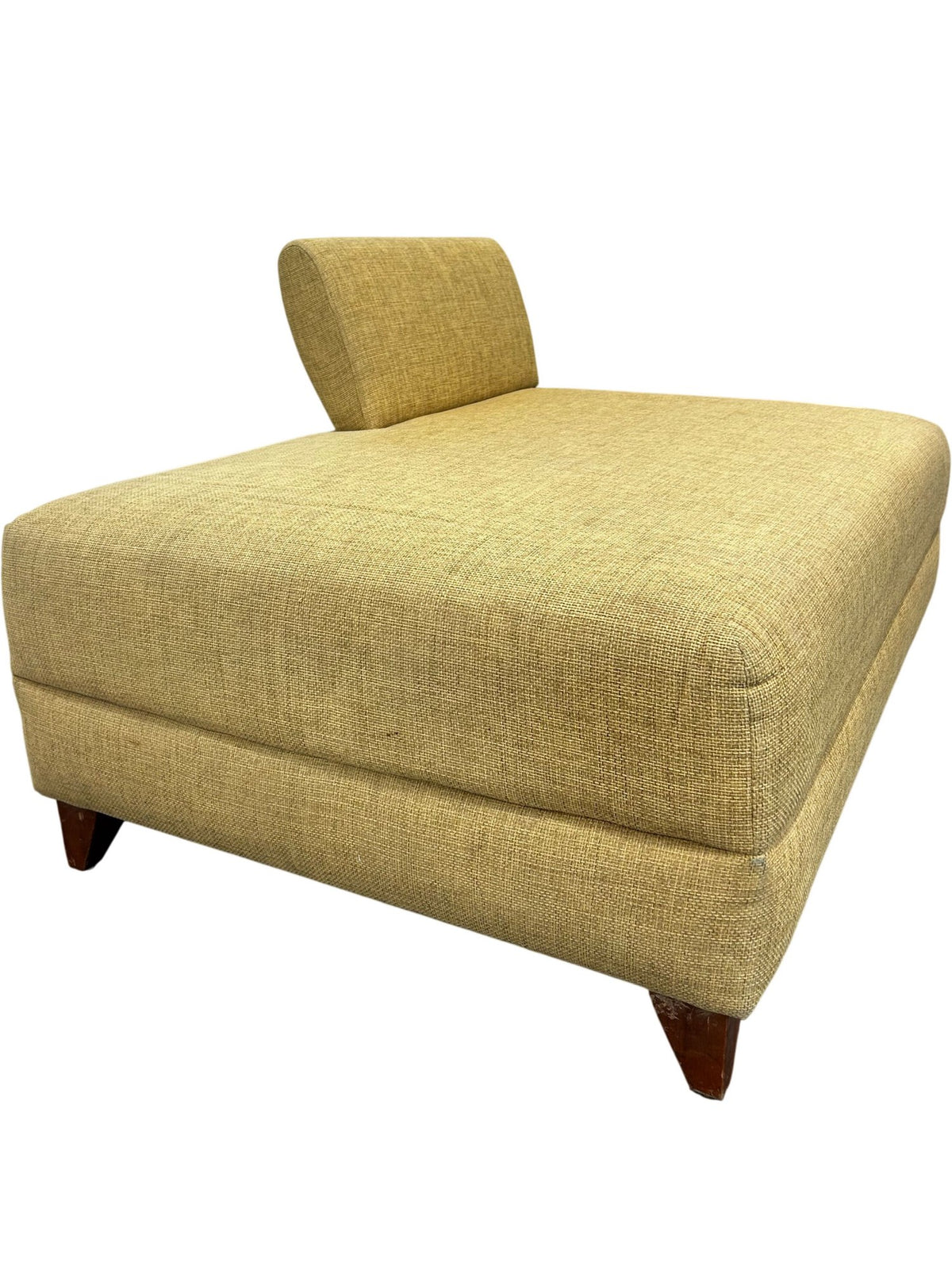 Mid Century Style Mustard Fabric Chaise Lounge Armless Daybed (Pre-Loved)