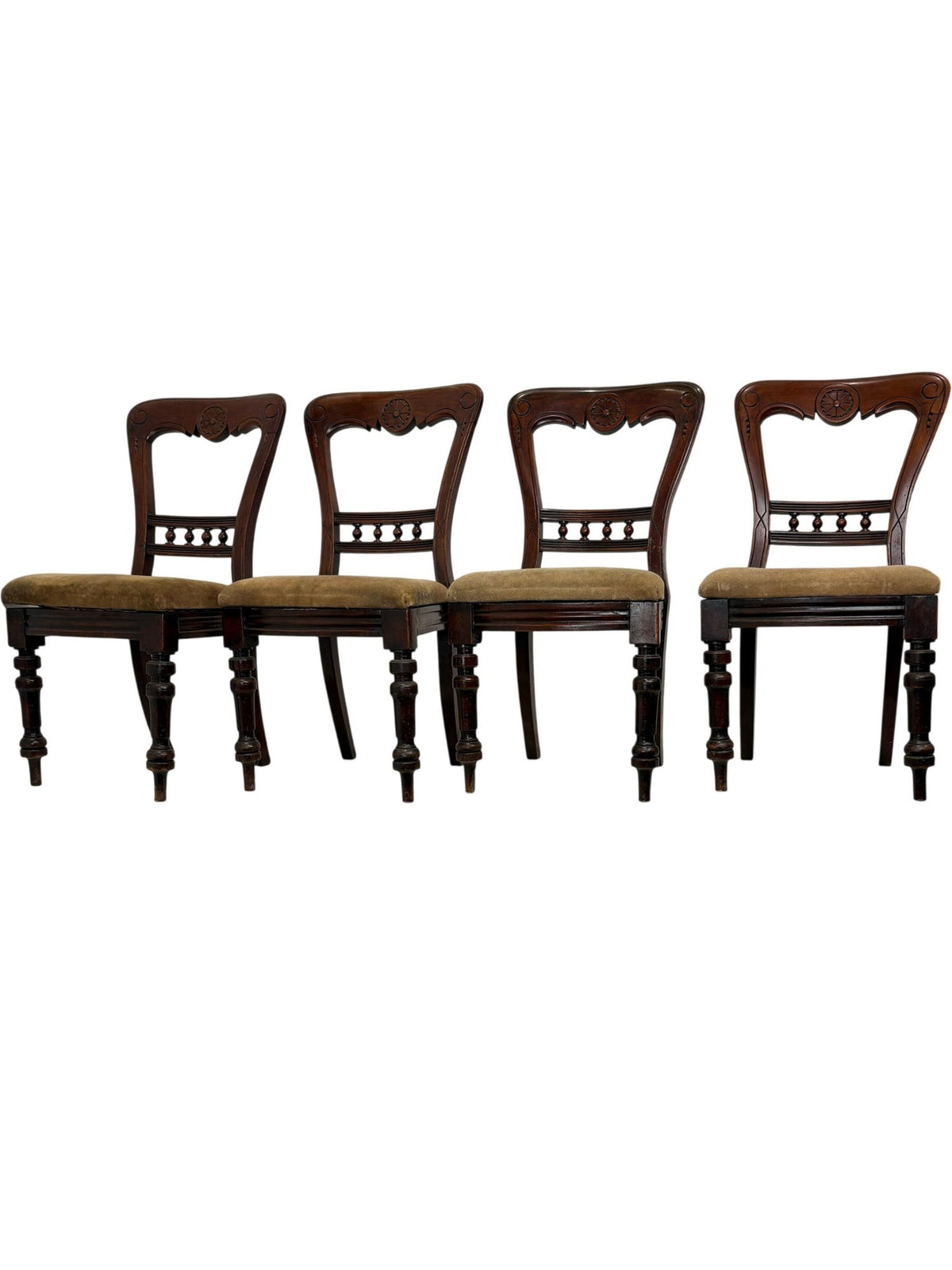 Antique Victorian Wooden Dining Chair Set of 4 (Pre-Loved)