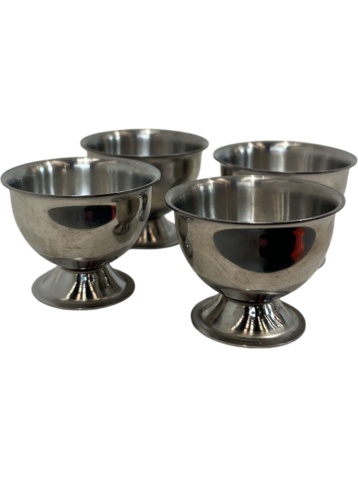 Vintage Retro Stainless Steel Egg Cups Set of 4 (Pre-Loved)
