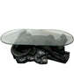 Panther Coffee Table Glass Top Black Big Cat Sculptural Base (Pre-Loved)
