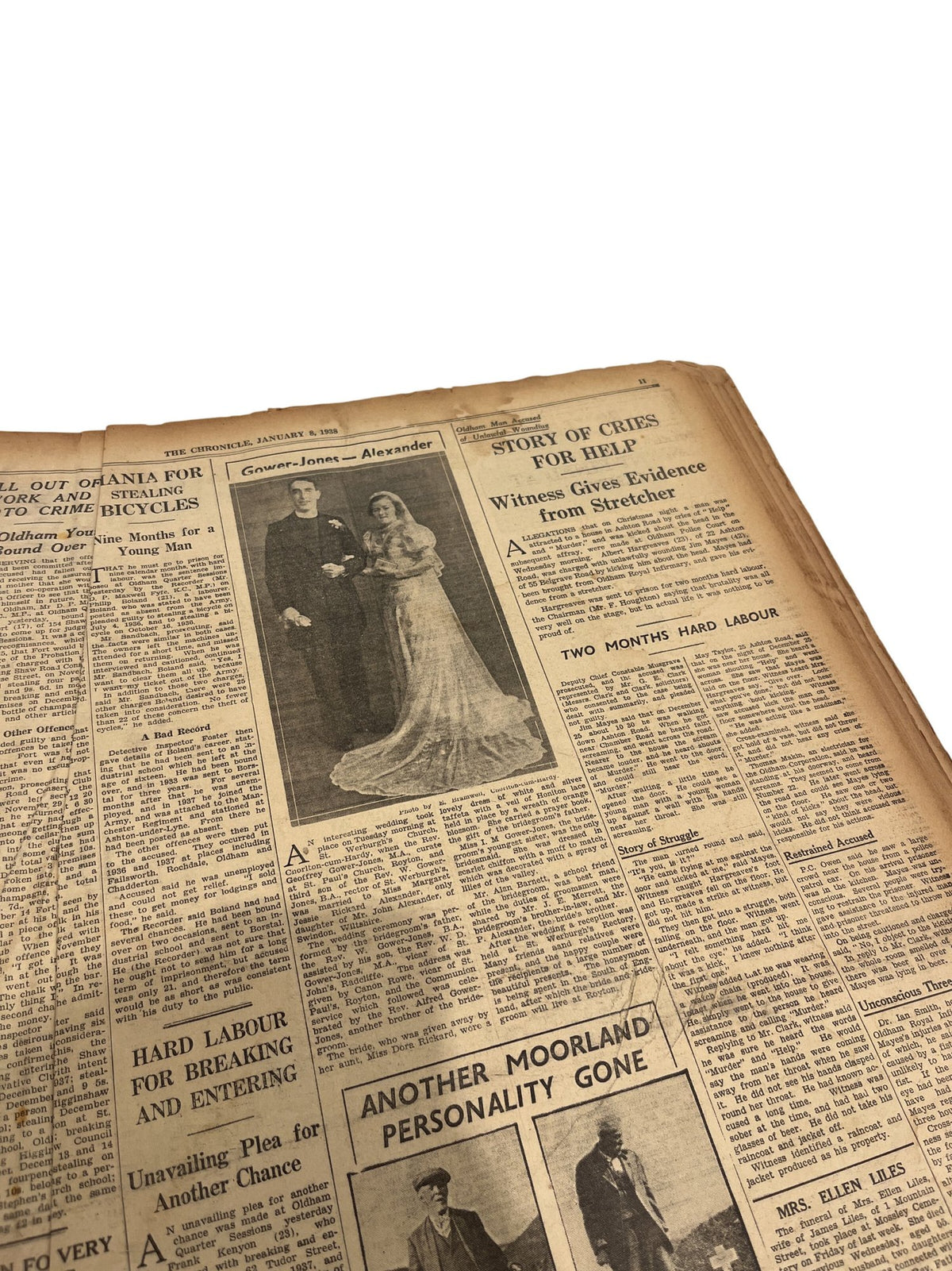 Vintage Antique Oldham Chronicle Bound 1938 Newspaper Collection (Pre-Loved)