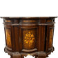 Antique Style Marquetry Curved Front Sideboard Floral Inlay (Pre-Loved)