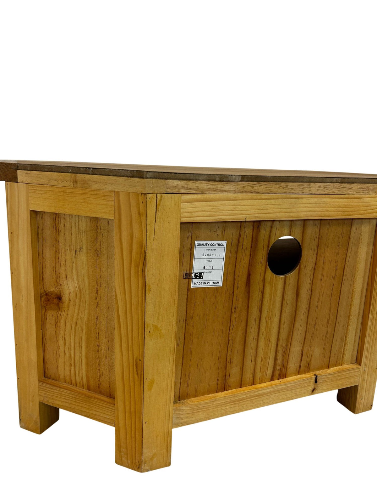 Oak Effect Corner TV Stand Media Unit Drawer Open Shelf Storage (Pre-Loved)
