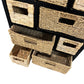 Rustic Basket Cabinet Black Wood Frame Woven Storage Drawers (Pre-Loved)