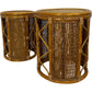 Vintage Rattan Bamboo Woven Round Nesting Side Tables (Pre-Loved)