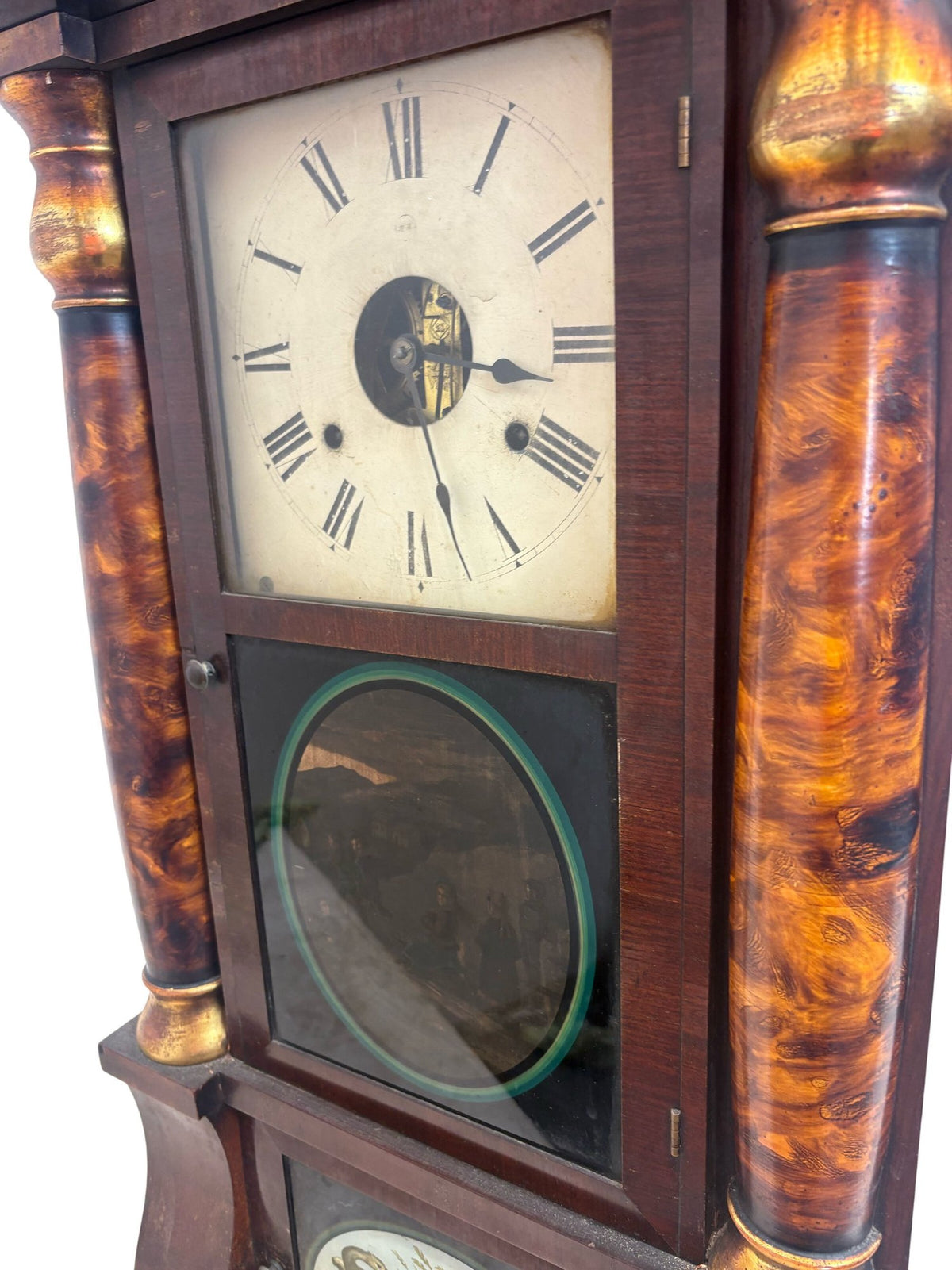 Vintage Wooden Wall Clock with Roman Numerals (Pre-Loved)