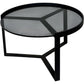 'Made.com' Modern Glass Top Coffee Table Black Metal Frame (Pre-Loved)