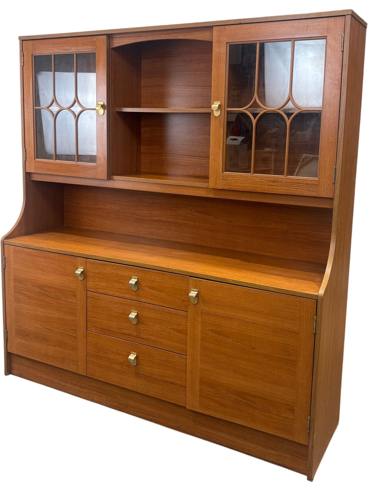 Wooden Sideboard With Glass Doors (Pre-Loved)