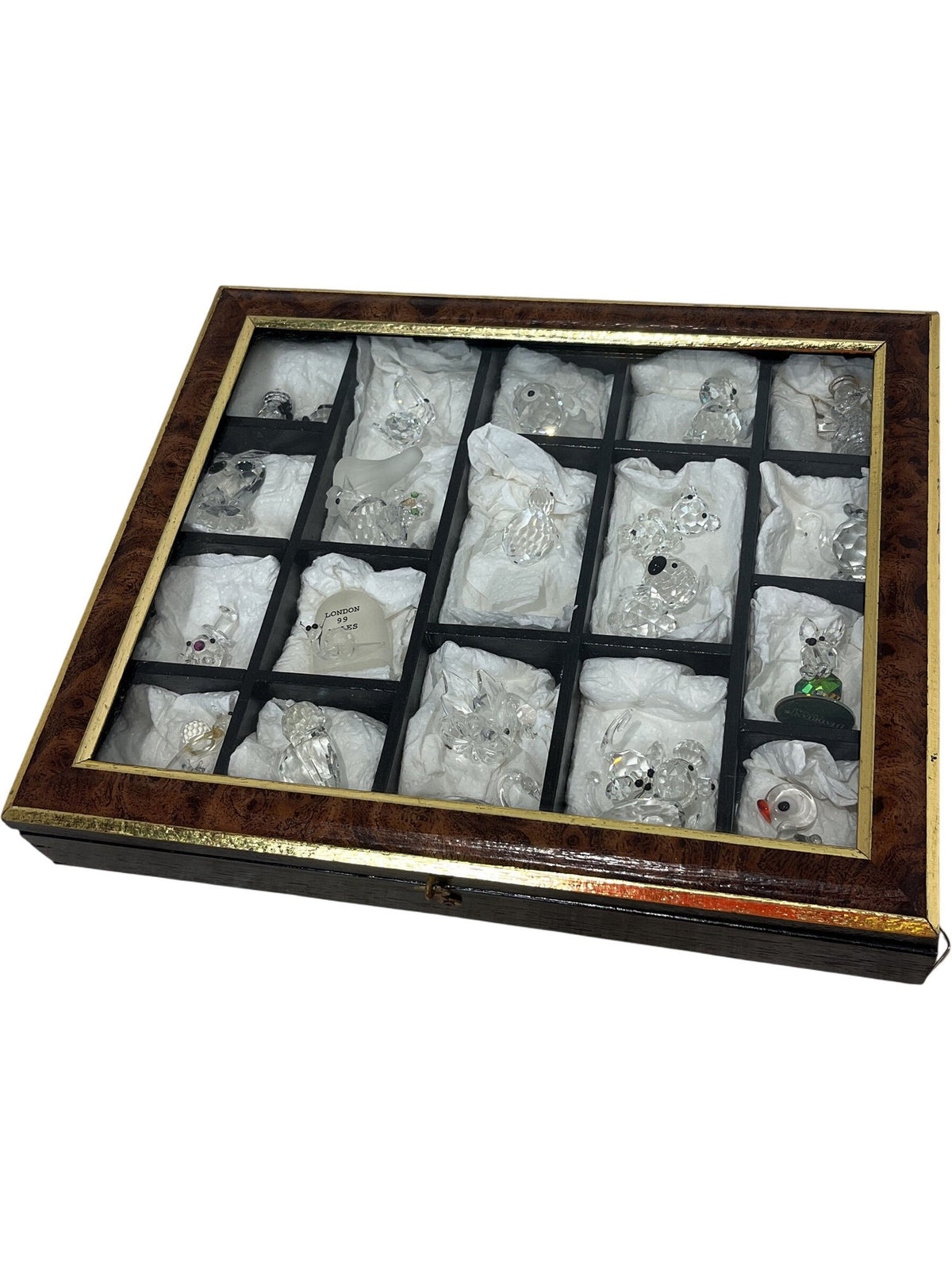 Crystal Figurine Collection Display Case Assorted Animals Set (Pre-Loved)