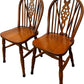Pair of Vintage Wooden Dining Chairs Spindle Back Carved Detail (Pre-Loved)