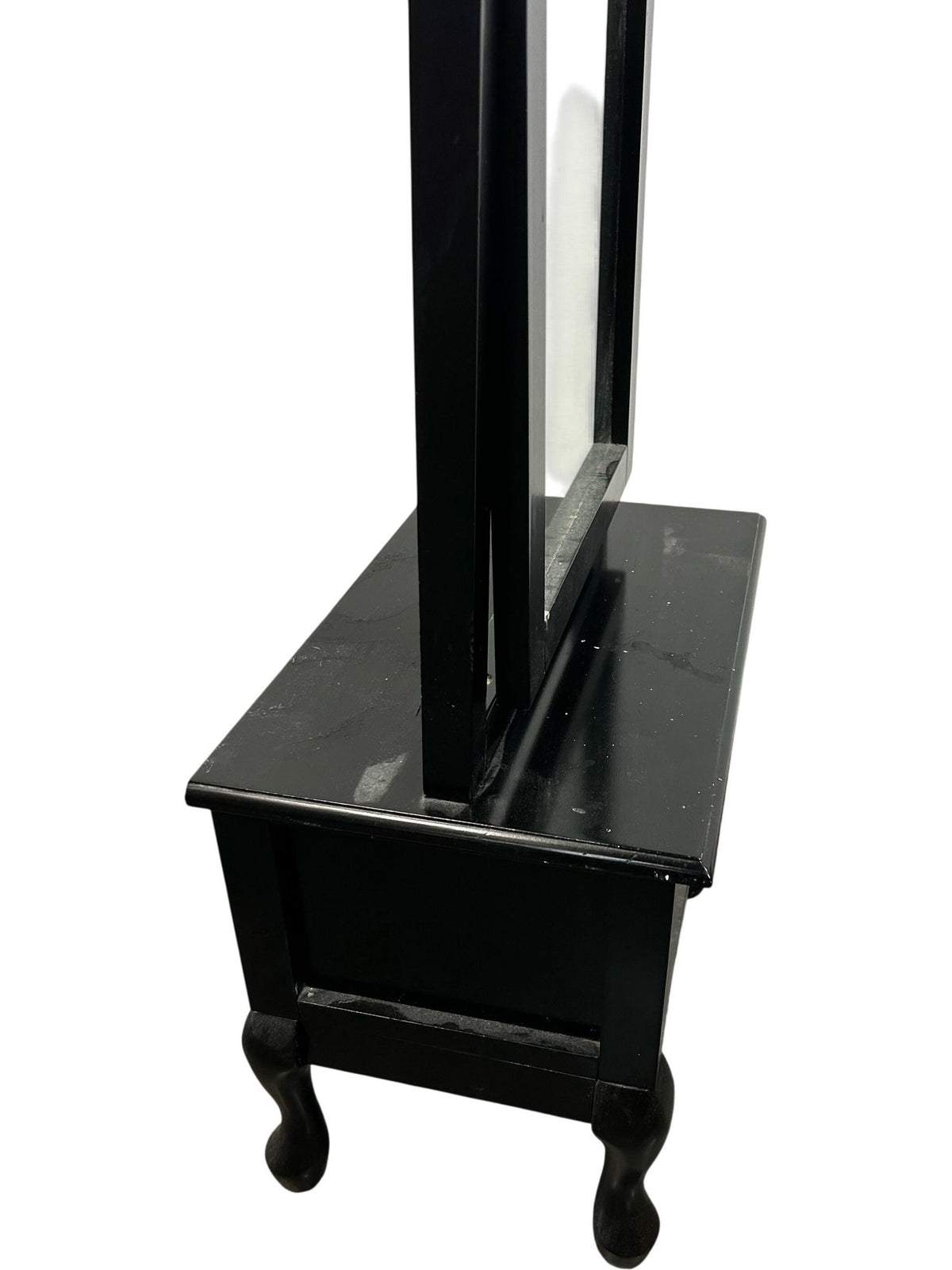 Black Cheval Standing Mirror with Storage Drawer (Pre-Loved)