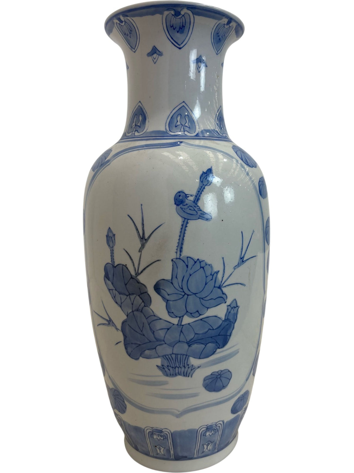 Chinese Blue White Vase Floral Pattern (Pre-Loved)